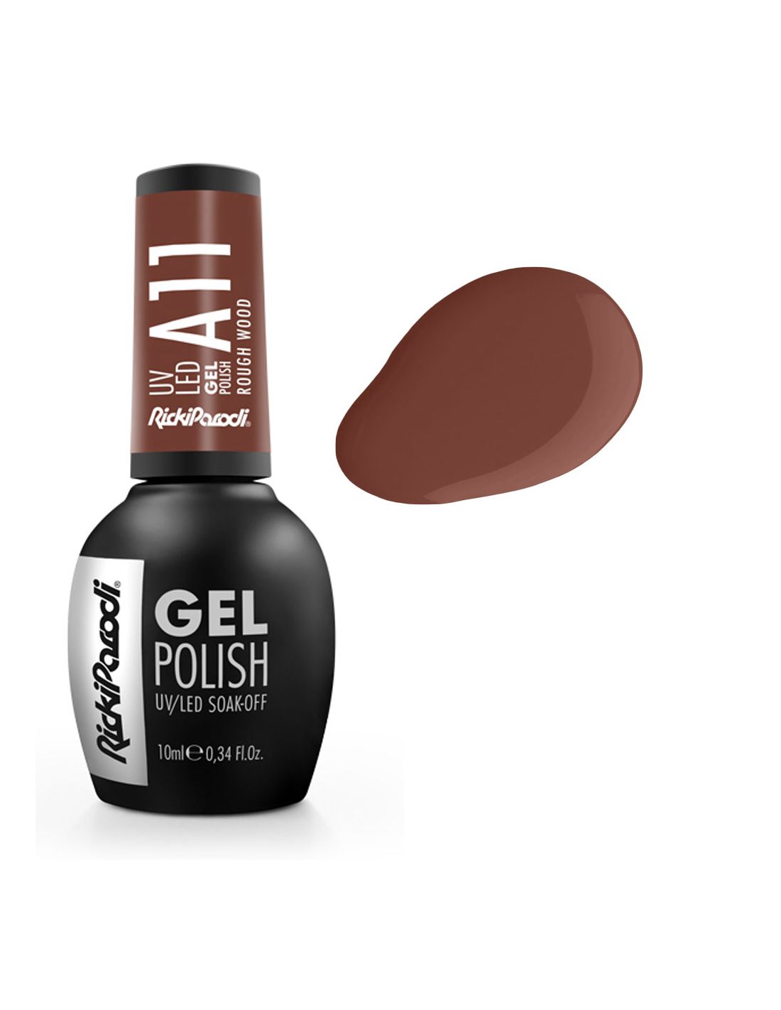 Verniz Gel A11 Rough Wood - Winter Collection - Ricki Parodi Esmalte gel castanho avermelhado RickiParodi A11 Rough Wood, 10 ml