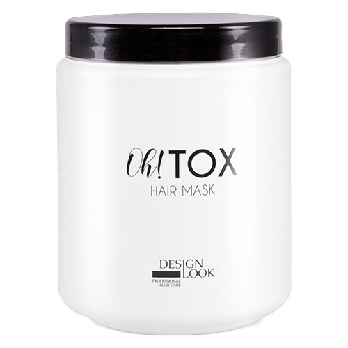 Botox Capilar Oh-Tox Mascara 1000ml Design Look Frasco branco com tampa preta de máscara capilar Oh!TOX