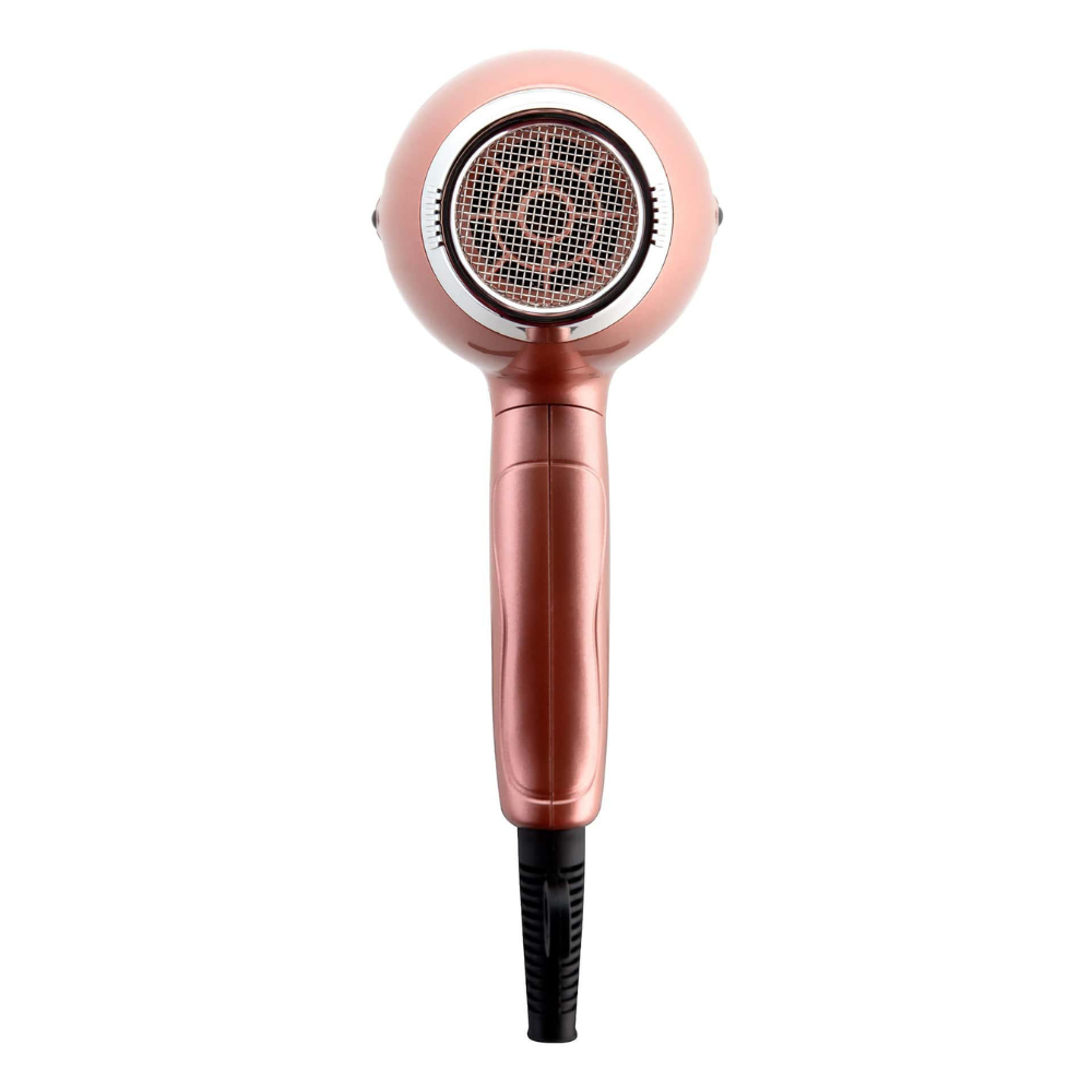 Elchim Venetial Rose Gold Mini Secador de Cabelo Com Difusor Secador de cabelo rosa metálico com cabo preto
