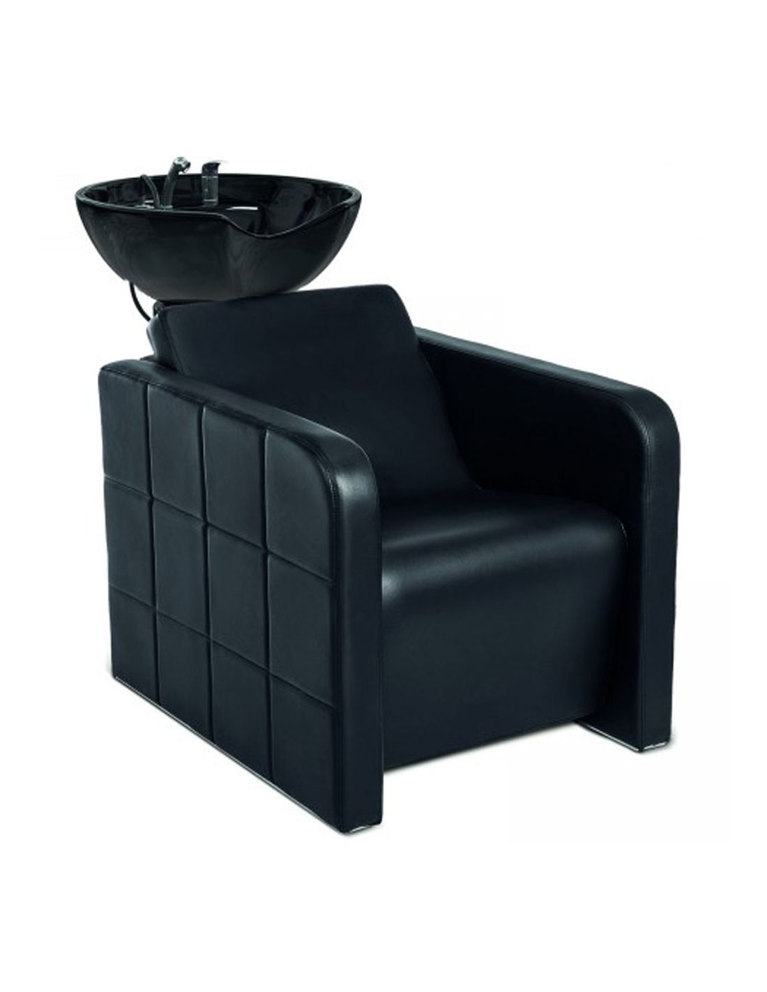 Rampa de Lavagem MARVIN Cadeira de barbeiro preta com lavatório embutido