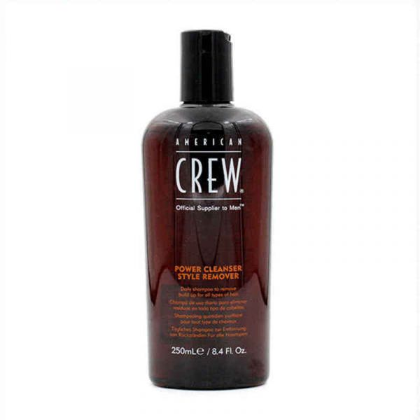 American Crew Power Cleanser Shampoo 250ml Frasco AMERICAN CREW Power Cleanser Style Remover castanho escuro com tampa preta