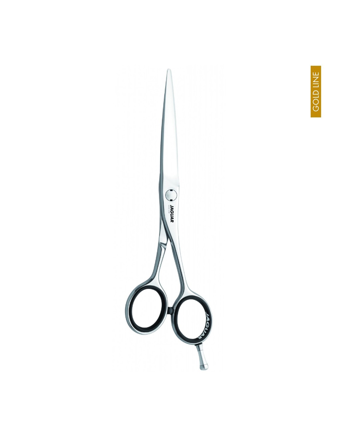 Jaguar Tesoura Tesoura Dynasty E Gold Line Tesoura profissional prateada JAGUAR com etiqueta Gold Line