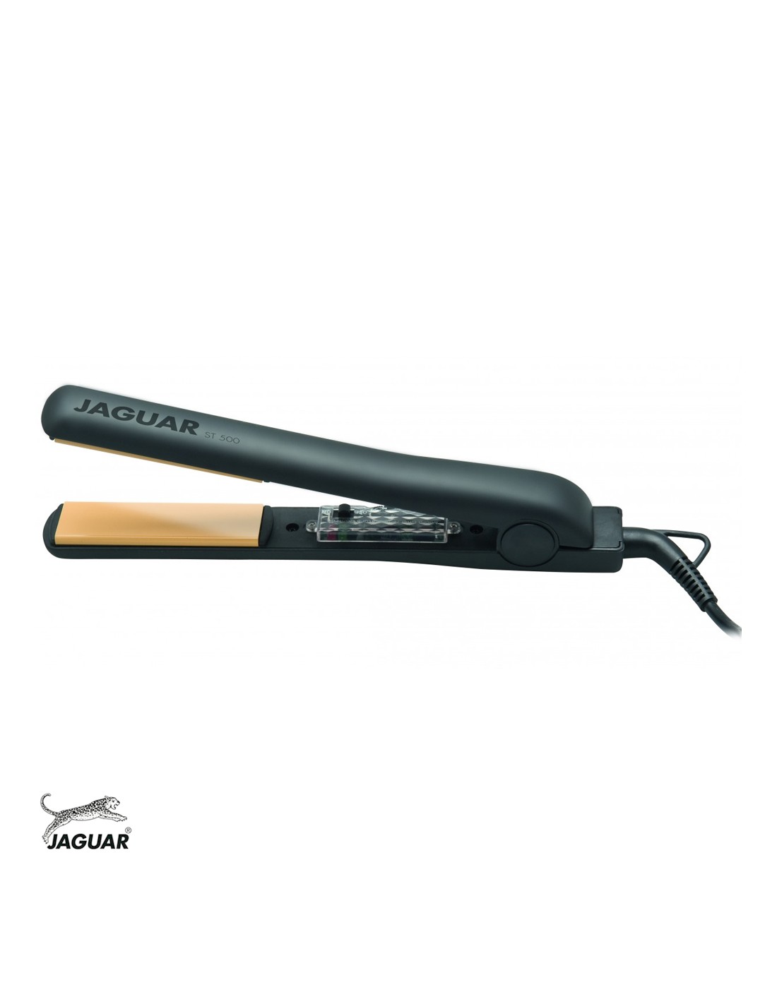 Jaguar Prancha ST 500 Prancha alisadora preta JAGUAR com placas douradas