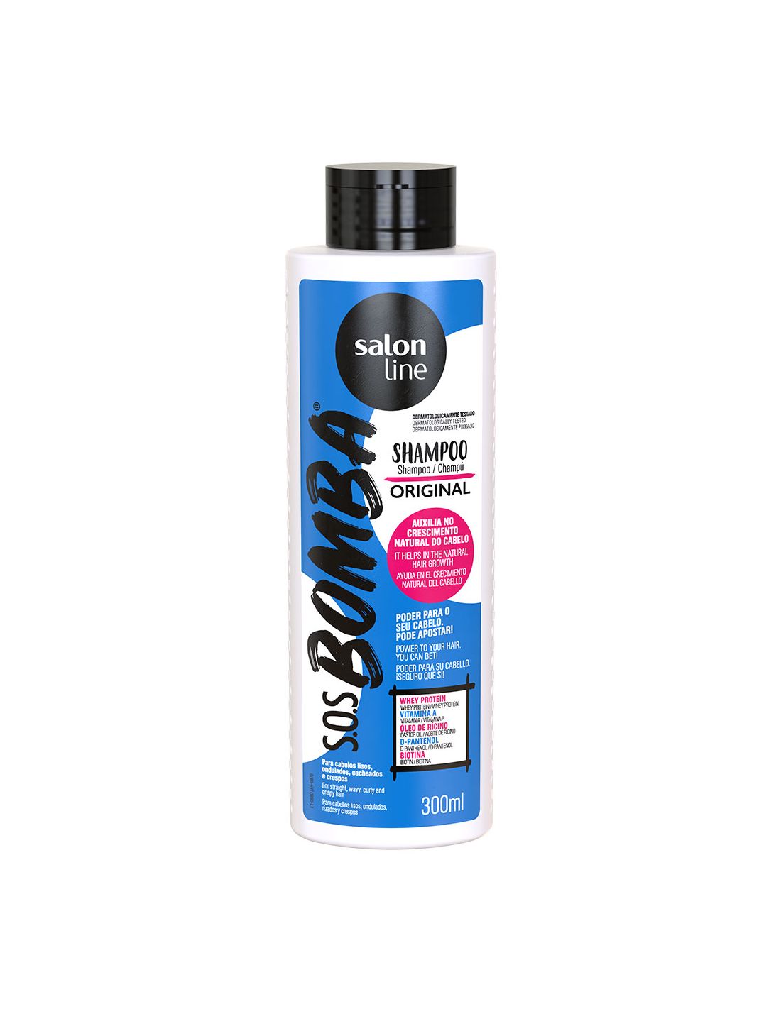 Salon Line Shampoo SOS Bomba Original 300ml Frasco de shampoo SOS Bomba Original 300ml