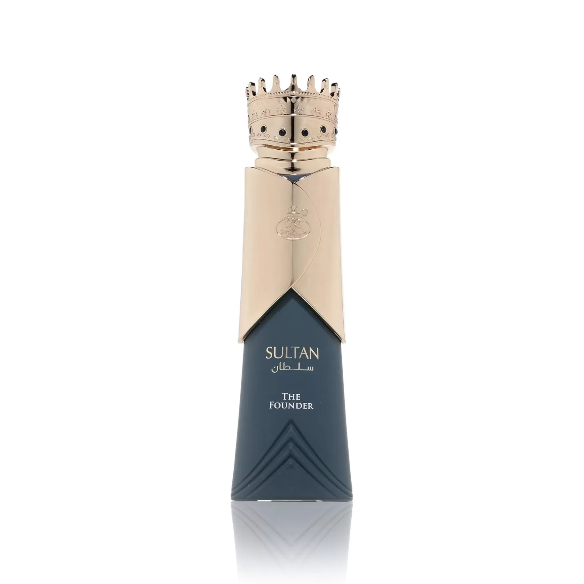 Sultan The Founder Eau De Parfum 80ml Garrafas de perfume azul escuro com tampa dourada em forma de coroa