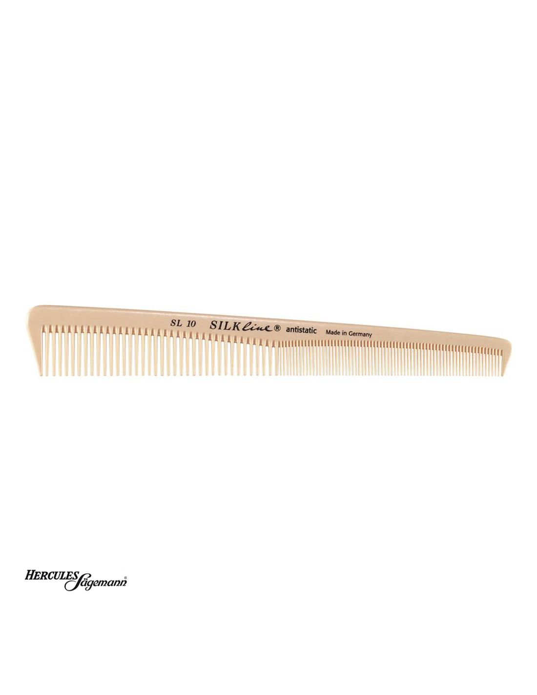 Pente Silkline SL10 - Hercules Sagemann Pente bege de plástico com texto impresso e fundo branco