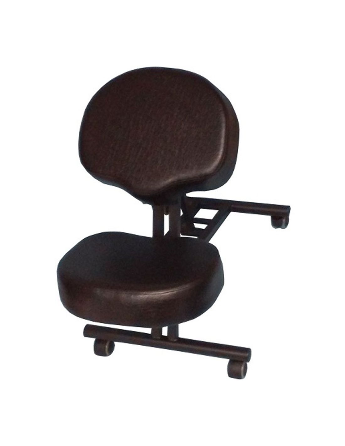 Banco Postura Cadeira de escritório castanha escura com rodízios e apoio de braço