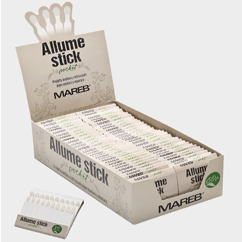 Carteiras Hemostaticos Cx60 Caixa aberta com palitos de fósforo Allume stick pocket da MAREB e pacote individual em destaque