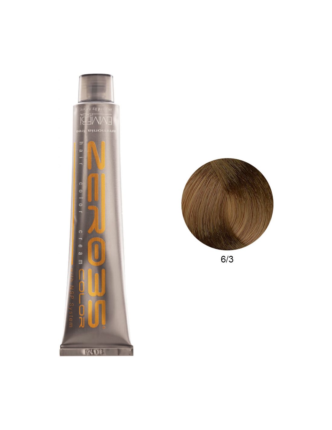Coloração Sem Amoníaco 100ml - 6/3 Loiro Escuro Dourado - Zero35 - Emmebi Tubo metálico de tinta para cabelo Neros 35 tom 6/3 castanho claro
