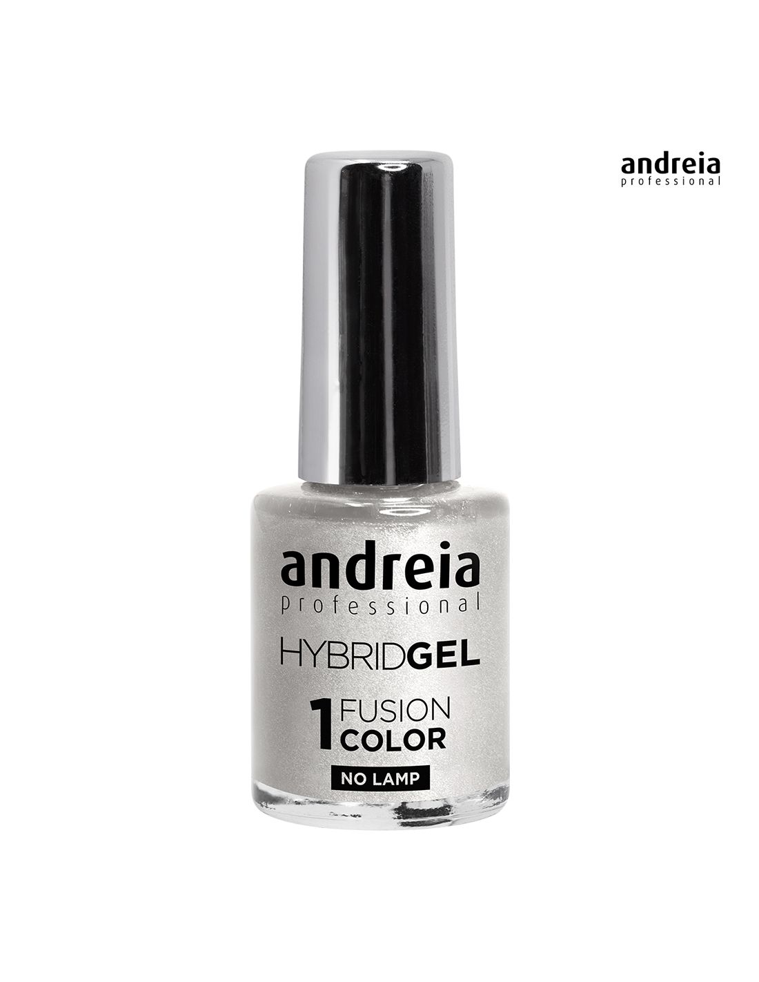 Verniz Andreia Hybrid Gel H85 Sonhadora Glitter branco com reflexos prateados Frasco de verniz andreia professional HYBRIDGEL fusion color
