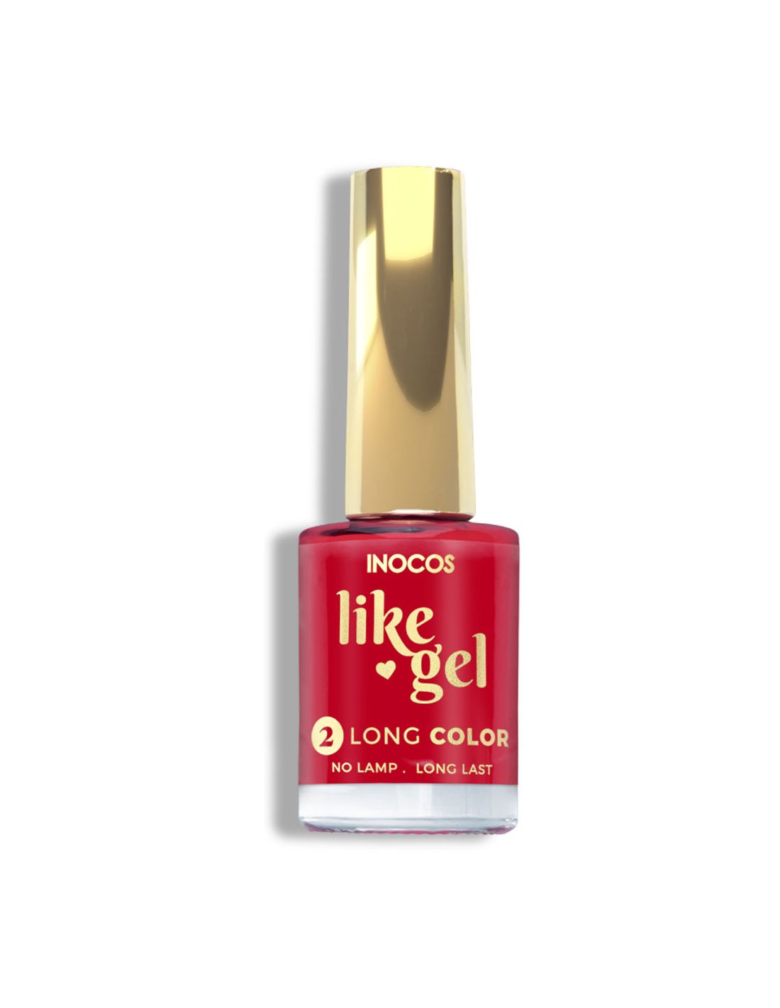 Verniz Like Gel 121 Vermelho Vivo - Inocos Verniz de unhas vermelho INOCOS Like Gel com tampa dourada