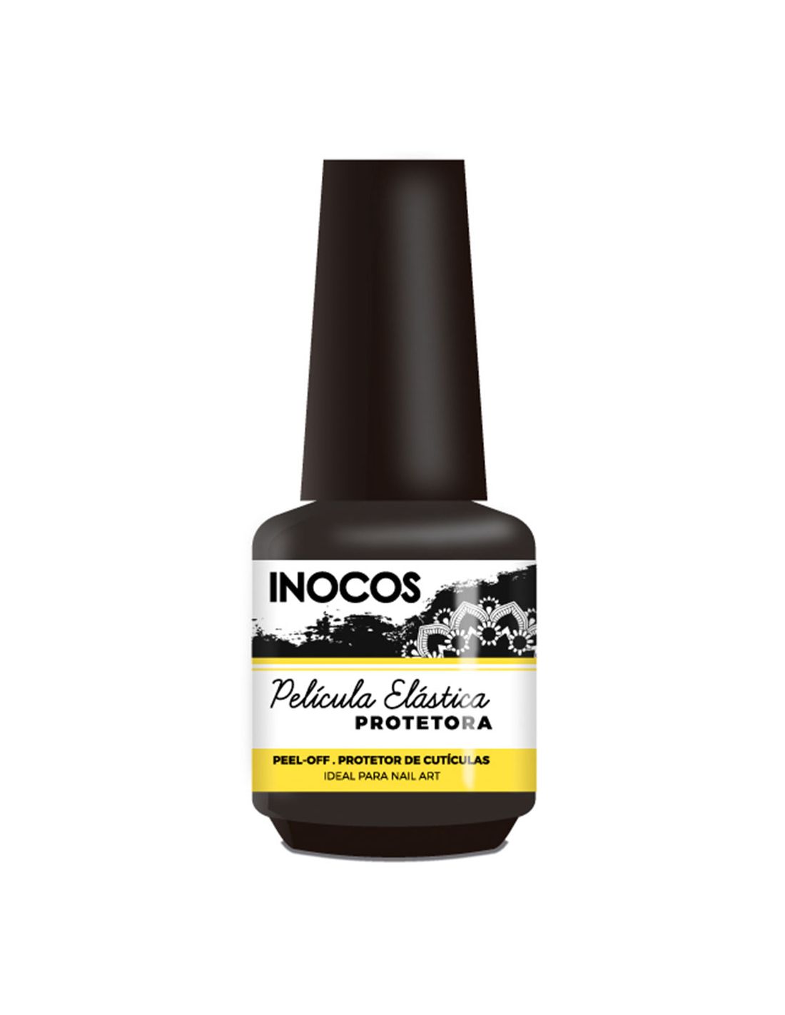 INOCOS Peel Off - Protetor de Cutículas 15ml Frasco de verniz INOCOS com etiqueta branca e amarela