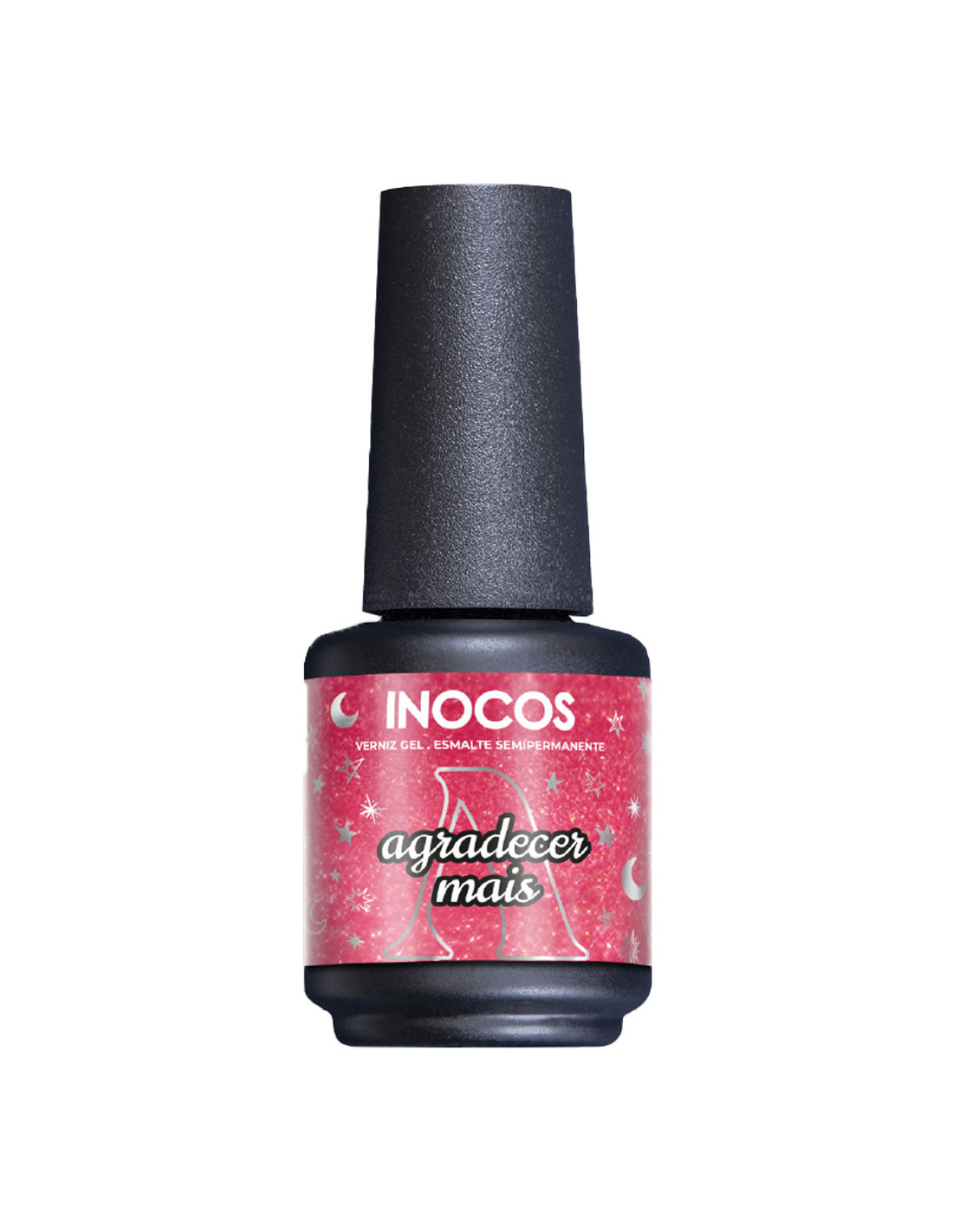 Verniz Gel Inocos A Million Dreams 15ml Agradecer Mais MD5 Frasco de verniz gel INOCOS cor-de-rosa com texto 'agradecer mais'