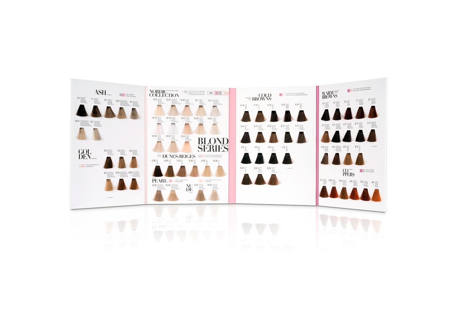 Kosswell Professional Coloração Color Sheen 100ml(108cores) Mostruário de amostras de cores de cabelo com várias tonalidades em painéis brancos