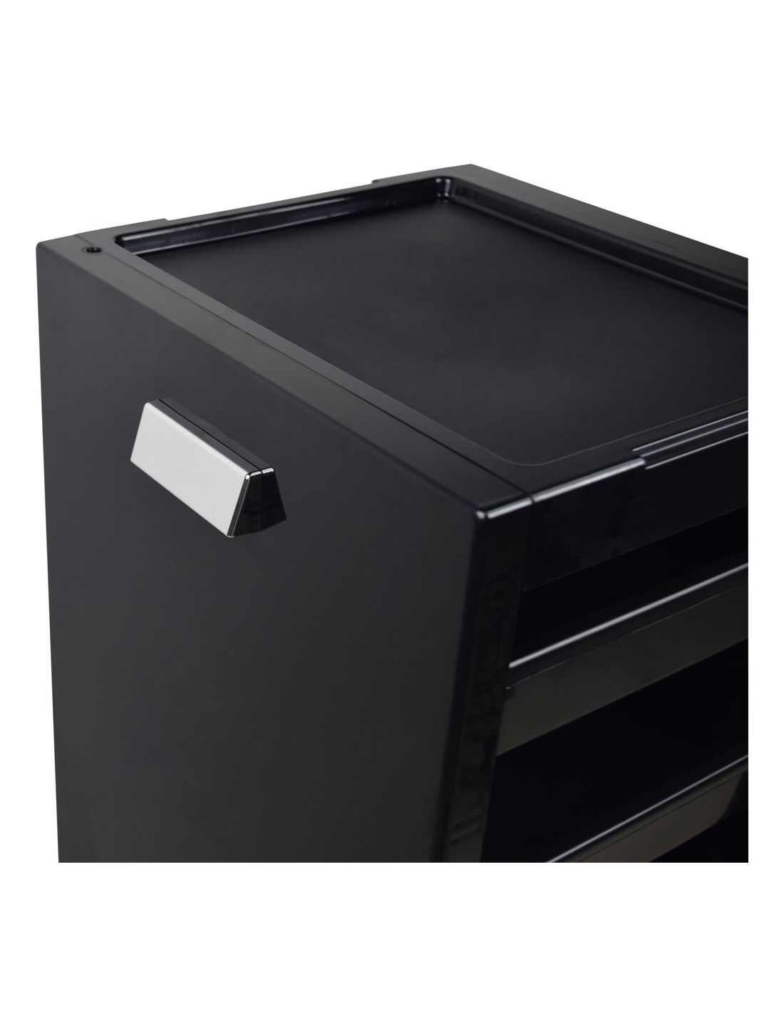 Mesa de Ajudante VITUS Carrinho organizador preto com pegas metálicas e gavetas