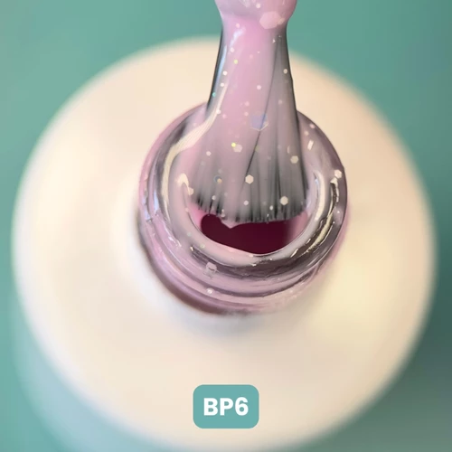 Andreia Verniz Gel Coleção Beach, Please! Bp6 Frasco branco com pincel e verniz rosa glitter