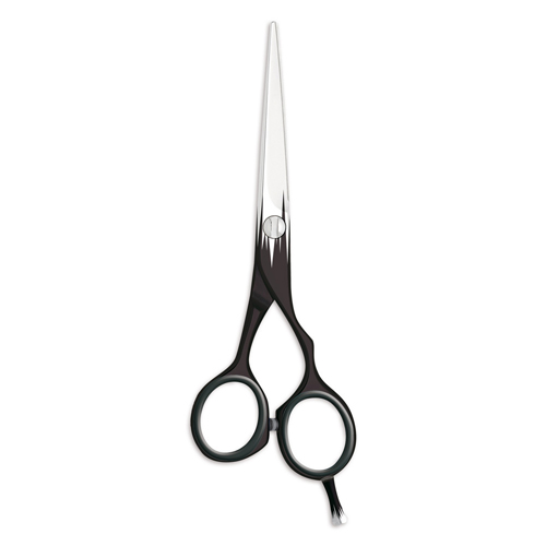 Jaguar Tesoura Black Soul 5,5" Tesoura de cabelo metálica com punhos pretos