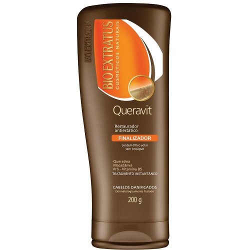 Bioextratus Finalizador Queravit 200ml Frasco castanho de finalizador Bioextratus Queratina para cabelos danificados