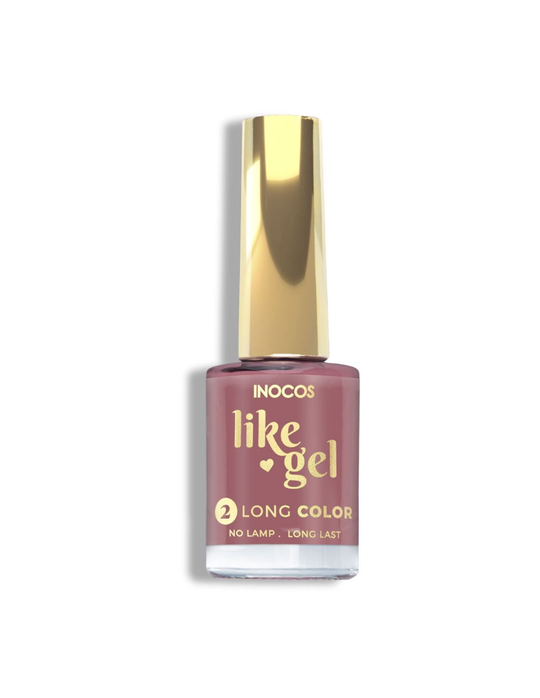 Verniz Like Gel 115 Rosa Vintage - Inocos Frasco de verniz de unhas rosa antigo INOCOS like gel com tampa dourada