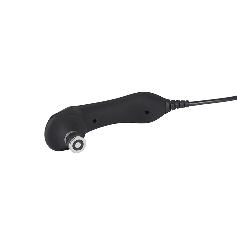 Weelko Equipamento de Cavitação e Radiofrequência Auricular preto com cabo e superfície circular metálica
