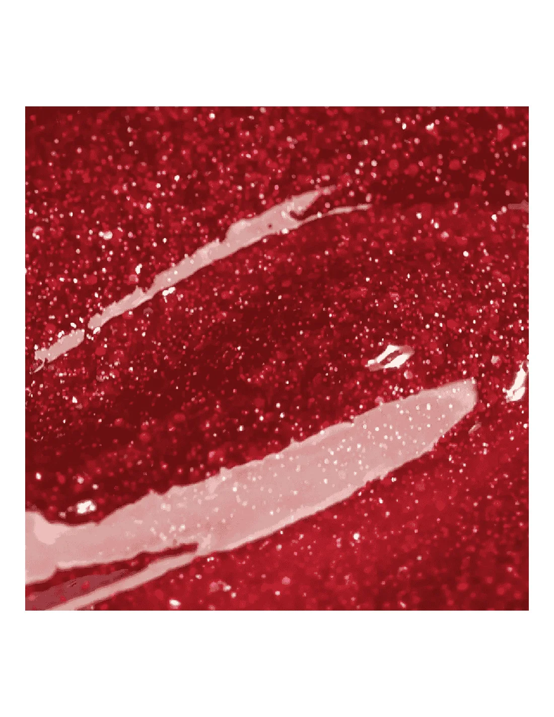 Verniz Gel Inocos QH4 Duque de Ouros 15ml Vermelho Cristalizado Textura brilhante vermelha com partículas cintilantes