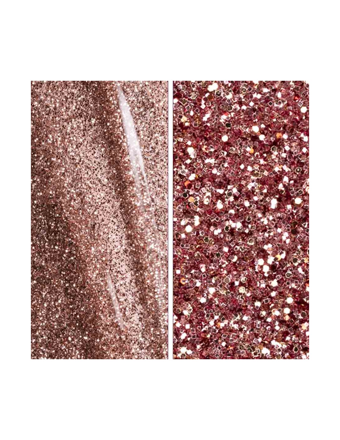 The Gel Polish Andreia - Wishlist- WL2 Superfícies brilhantes rosa dourado com glitter e textura irregular