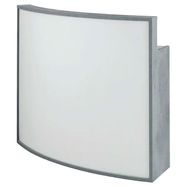 Balcão Ceriotti Curvy Candeeiro de parede curvo com moldura metálica prateada e painel branco opaco