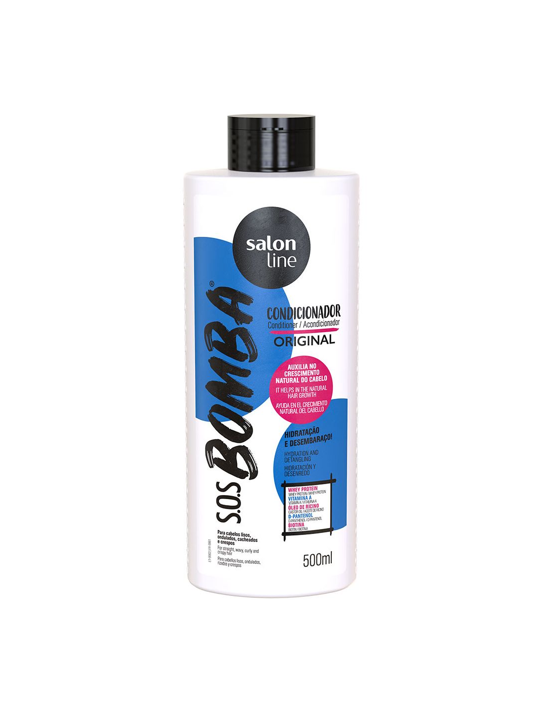 Salon Line Condicionador SOS Bomba Original 500ml Frasco de condicionador Salon Line S.O.S Bomba Original 500 ml