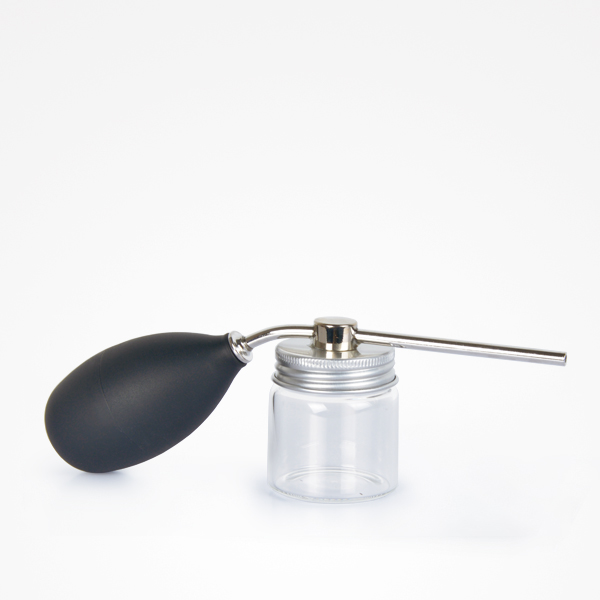 Perfect Beauty - Pulverizador de Fibras capilares Pulverizador com frasco transparente, bomba de borracha preta e tubo metálico
