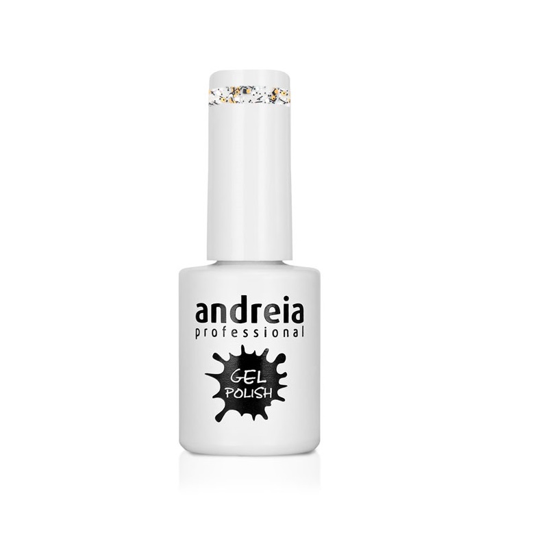 AndreiaProfissional Verniz de Gel 250 - 10.5ml Frasco branco de verniz gel Andreia professional com tampa e texto preto