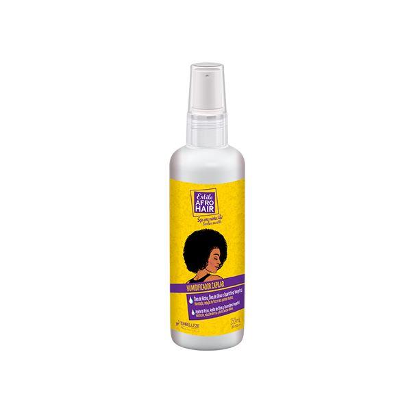 Novex Humidificador Capilar Estilo AfroHair 250ml Frasco branco com spray e rótulo amarelo com figura de mulher e texto ELEITAFRO HAIR