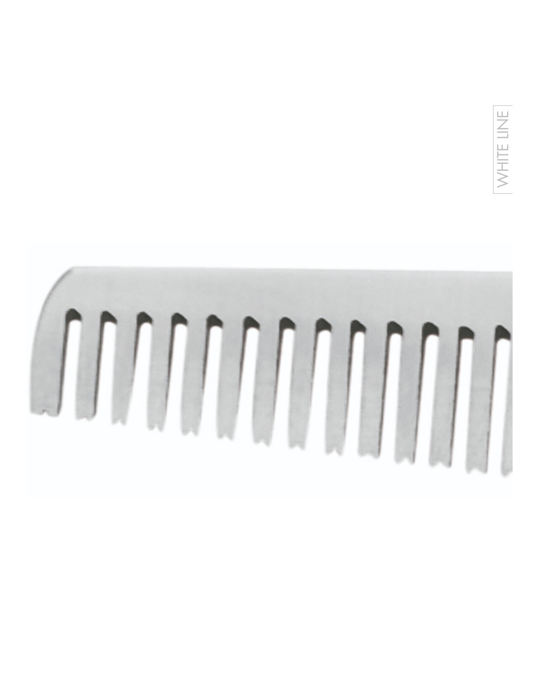 Jaguar Tesoura Desbaste Silver Ice 46 White Line Pente branco com dentes largos sobre fundo branco