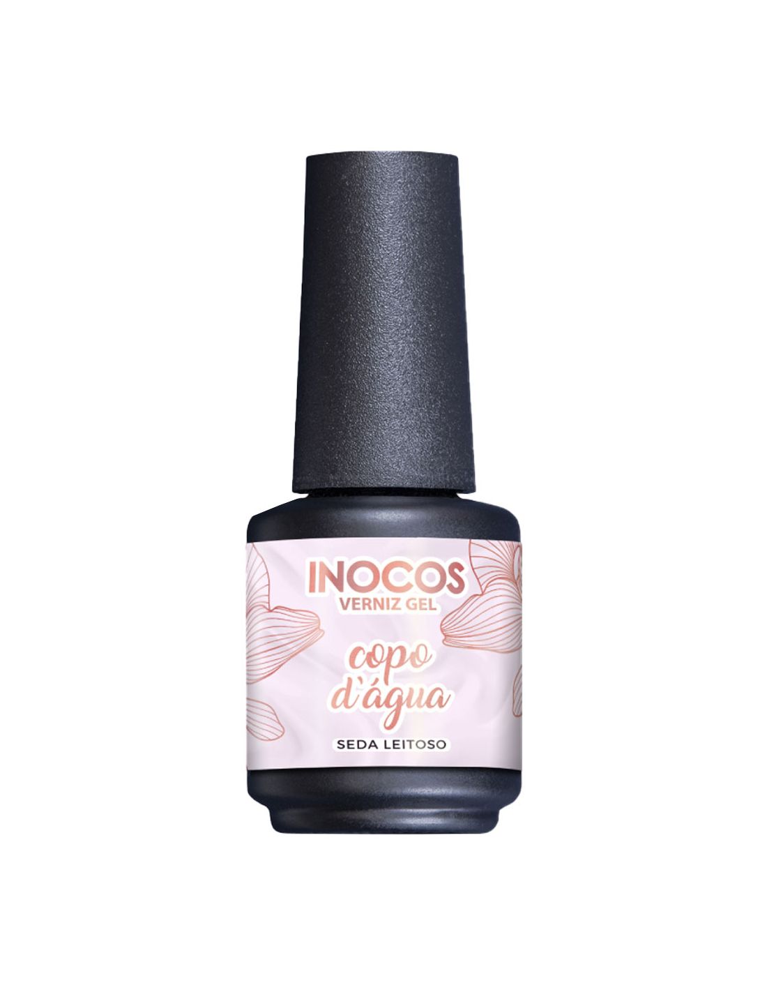 Verniz Gel Copo d'água 15ml - Era uma vez... INOCOS Frasco de verniz gel INOCOS copo d'água com tampa preta e rótulo branco