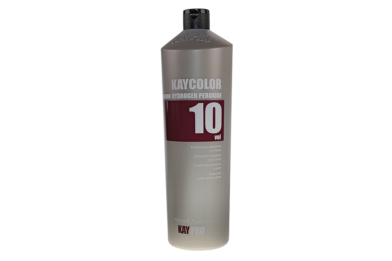 Kaycolor - Oxidante 10 Vol Frasco de produto KAYCOLOR 10 VOL cinza com tampa preta
