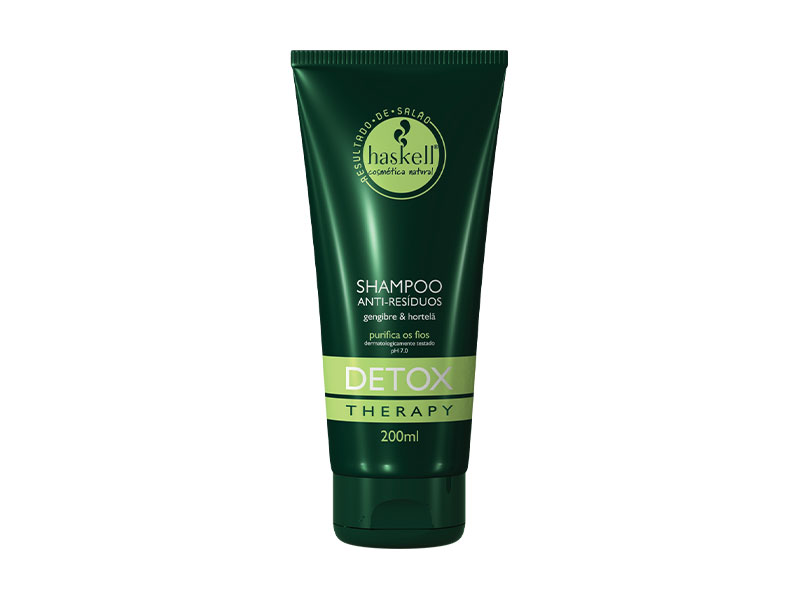 Haskell SHAMPOO DETOX 300ML Frasco verde escuro de shampoo Haskell Detox Therapy 200ml