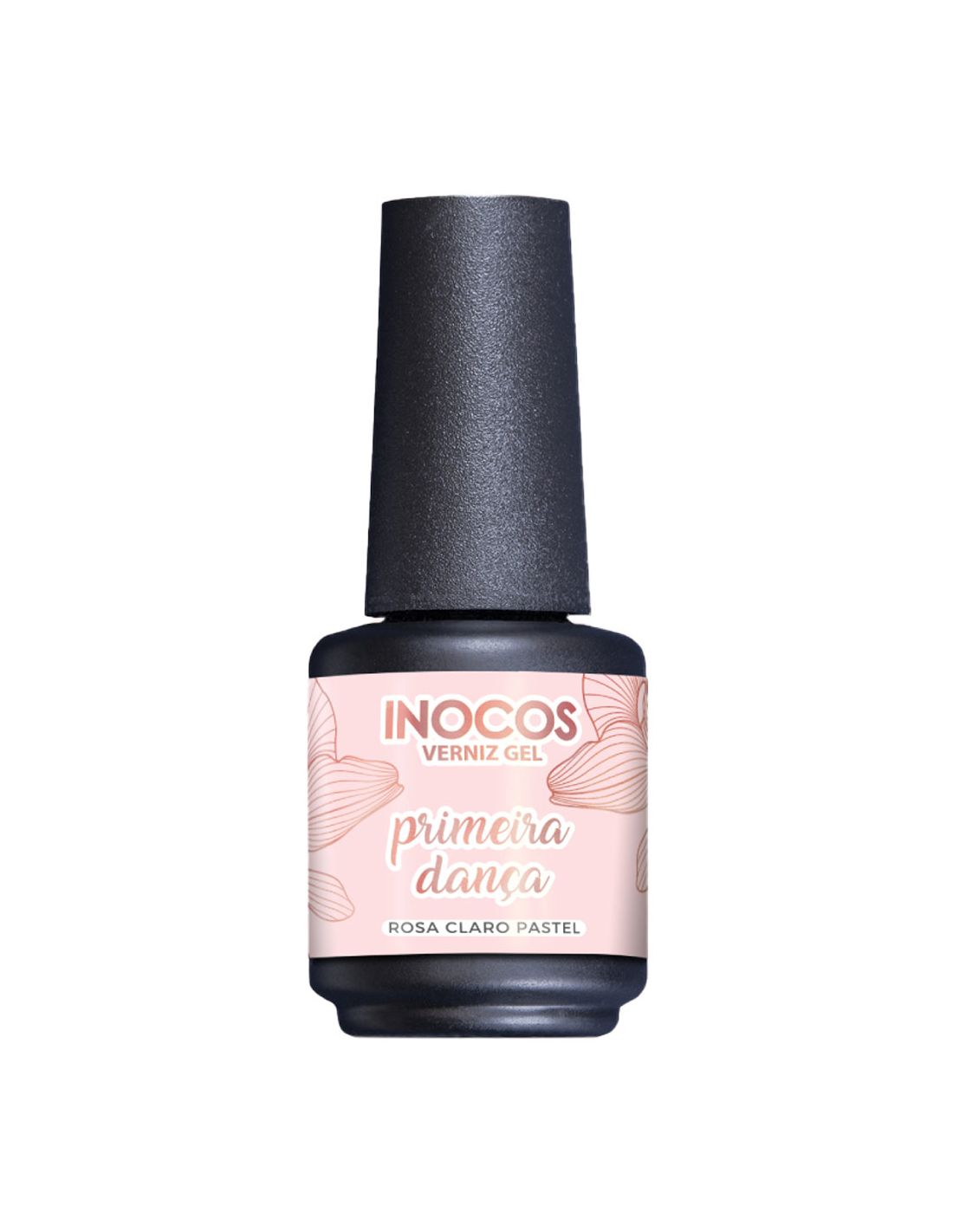 Verniz Gel Primeira Dança 15ml - Era uma vez... INOCOS Frasco de verniz gel Inocos rosa claro pastel com tampa preta