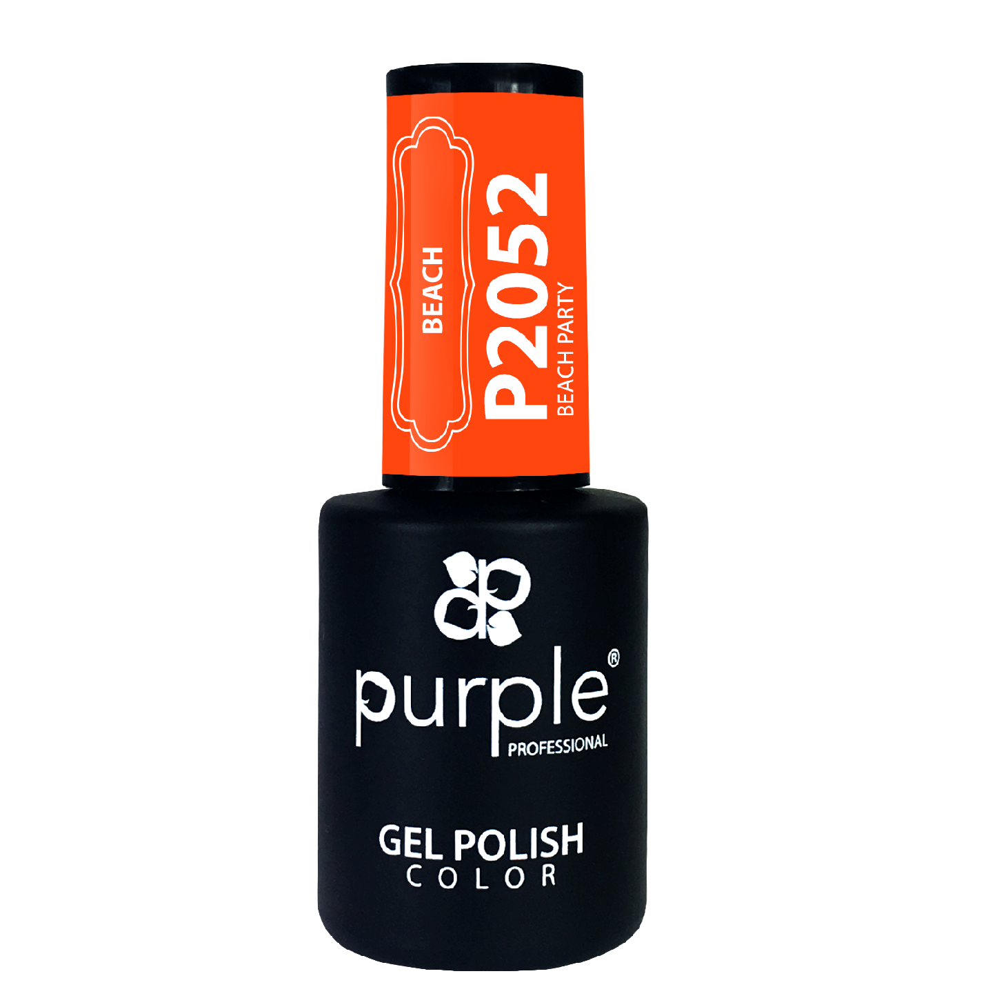 Purple Verniz Gel P2052 – Beach Party 10ml frasco de verniz gel preto e laranja Purple Professional