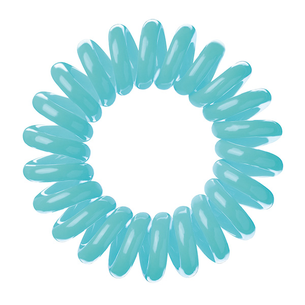 Biful Apanhador de cabelo BOBBLES 3unid Elástico de cabelo azul translúcido em espiral