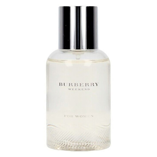 Burberry Weekend Eau De Parfum 50ml Frasco transparente de perfume Burberry Weekend para mulher com tampa prateada