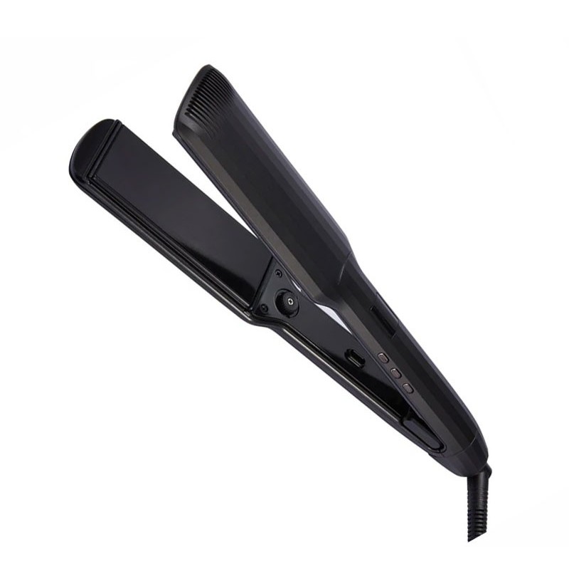 Jrl Forte Pro F440 Prancha de Cabelo Larga Midnight Shine Prancha alisadora de cabelo preta com placas lisas e botões de controlo