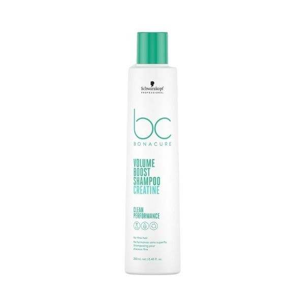 Schwarzkopf BC Collagen Volume Boost Shampoo 250ml Frasco branco e verde de shampoo Schwarzkopf BC Bonacure
