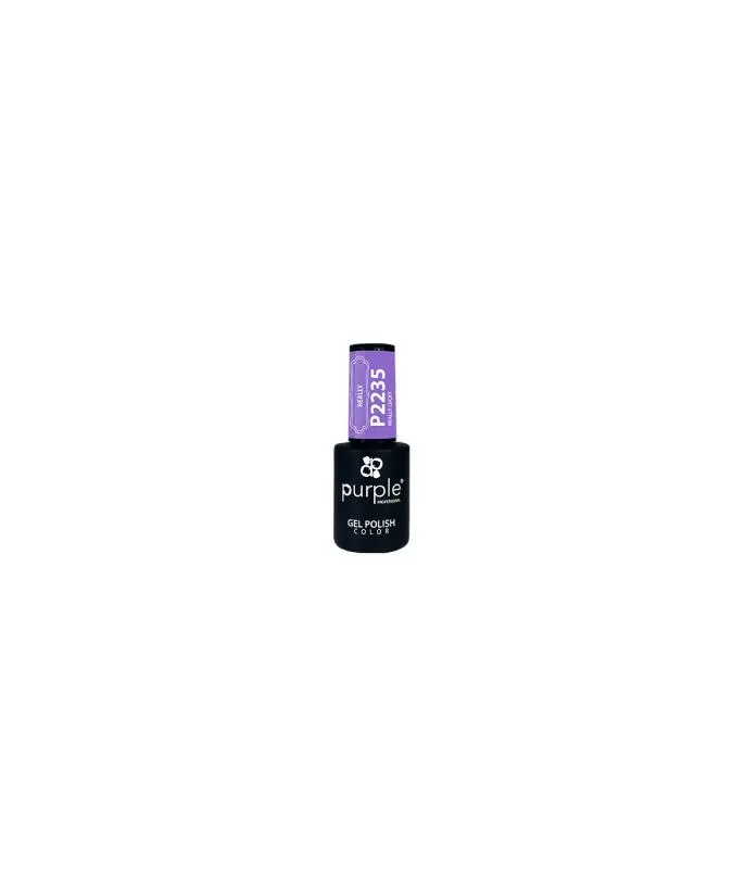 Purple Verniz Gel Really Lucky P2235 10ml Frasco de verniz gel roxo com tampa roxa e texto em preto.
