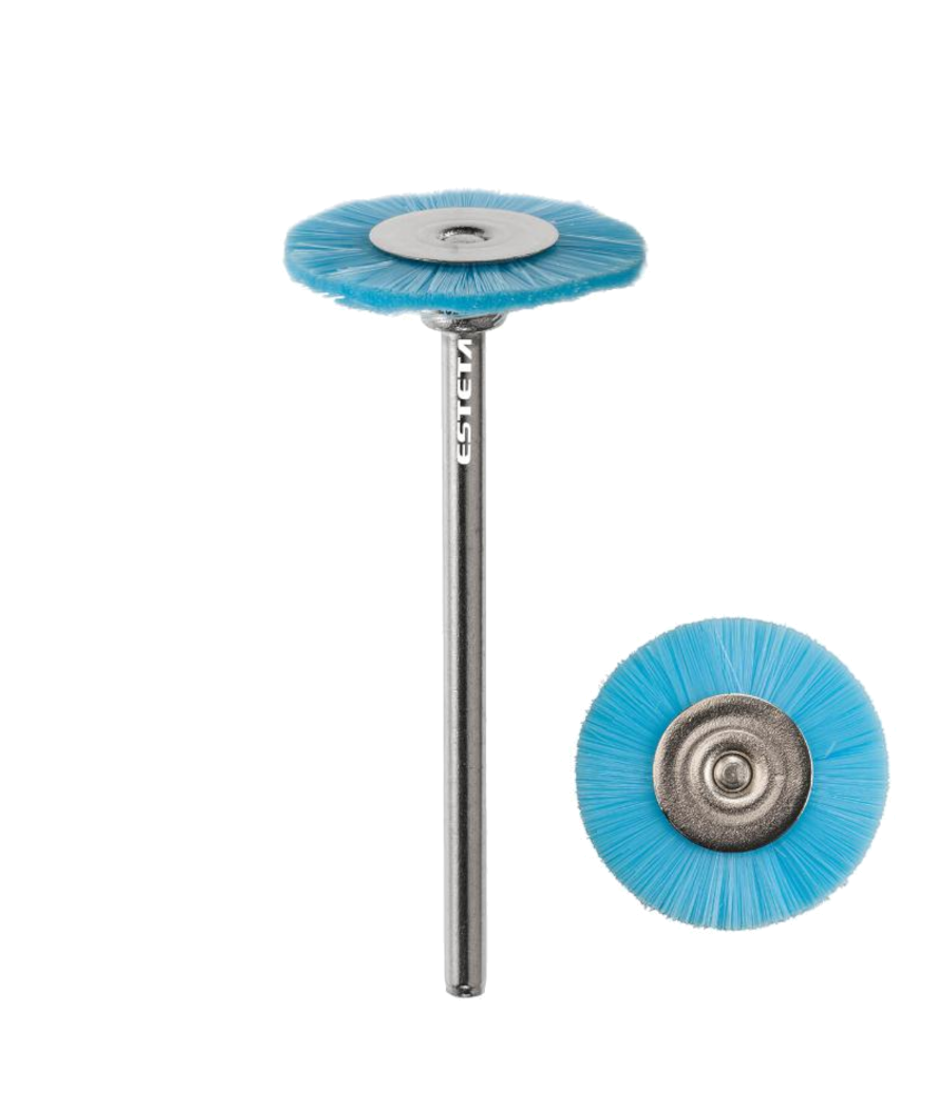Fresa Disco Nylon Azul Limpeza Instrumentos / Unhas Escova de nylon azul com haste metálica para ferramenta rotativa