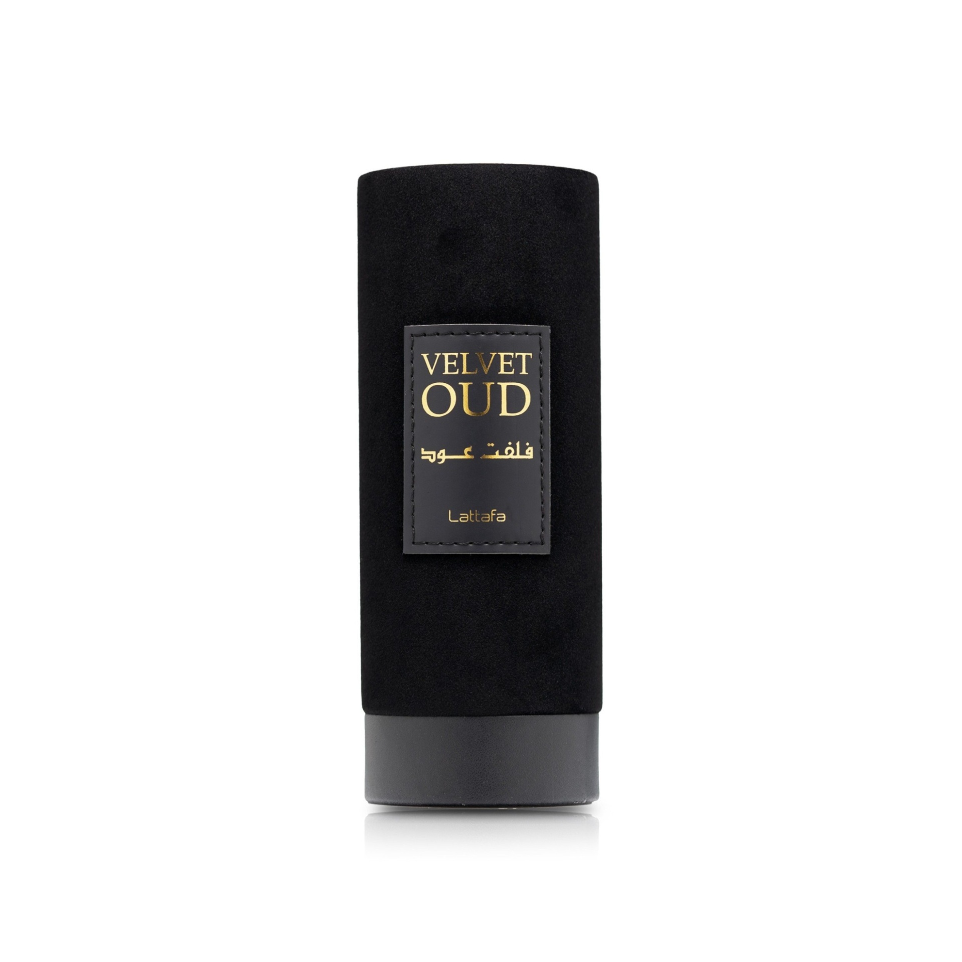 Lattafa Velvet Oud Eau de Parfum unissexo 100 ml Perfume Velvet Oud da Lattafa, frasco preto aveludado com etiqueta dourada