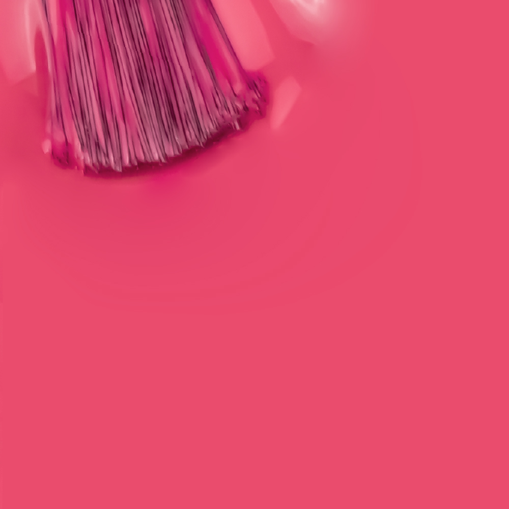 VERNIZ GEL INOCOS À PRIMEIRA Pincel com cerdas rosas numa superfície rosa