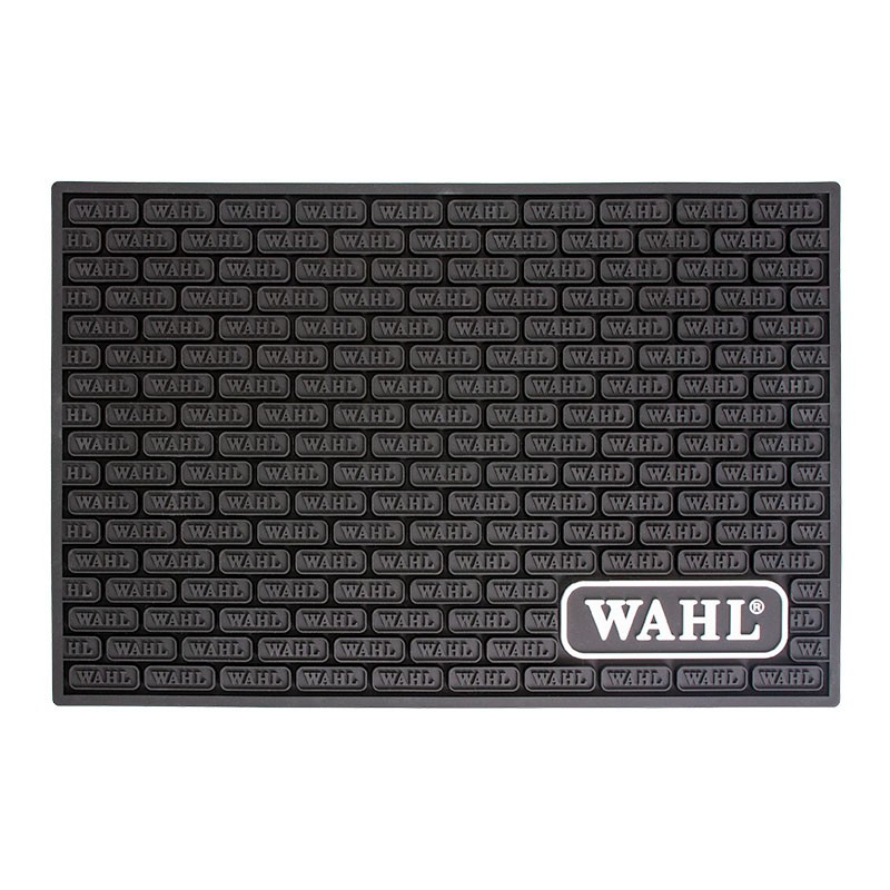 wahl Tapete Barber tools Tapete preto com padrão repetido do logotipo WAHL em relevo