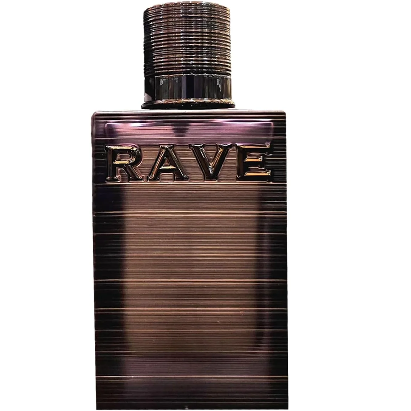 Lattafa Rave Nuit Parfaite Spicy 100ml Frasco de perfume RAVE castanho escuro metálico com tampa texturada
