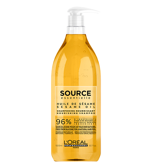 L'Oréal Source Essentielle Nourishing Shampoo 1500ml Frasco de shampoo L'Oréal Professionnel Source Essentielle óleo de sésamo 500ml