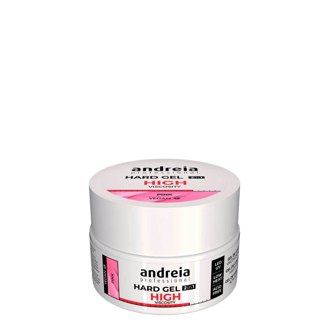 Andreia Hard Gel de construção de unhas alta viscosidade pink Frasco branco de gel para unhas da marca Andreia Professional