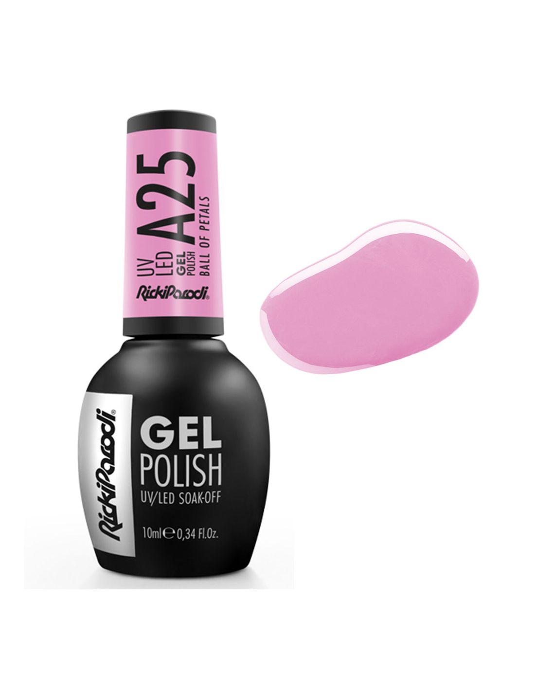 Verniz Gel A25 Ball of Petals - Air Collection - Ricki Parodi Esmalte de gel RickiParodi A25 rosa Bale de Petals com amostra de cor